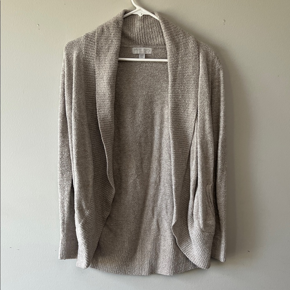 Light grey  Open-Front Shawl Cardigan Sweater barefoot dreams